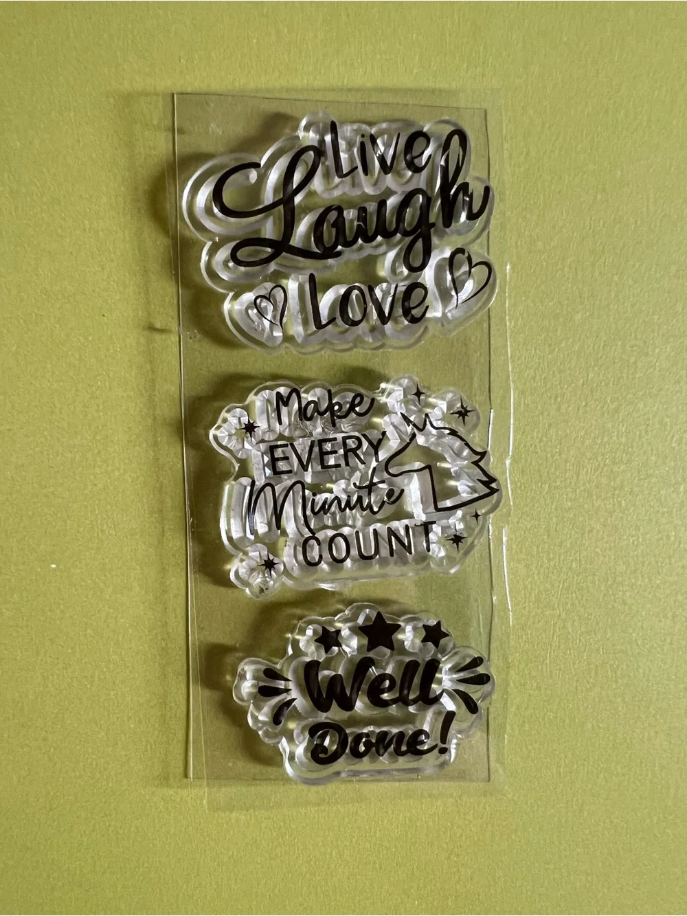 Acrylic Cling Rubber Stamps Lot of 21 Greetings Tags Travel Mail